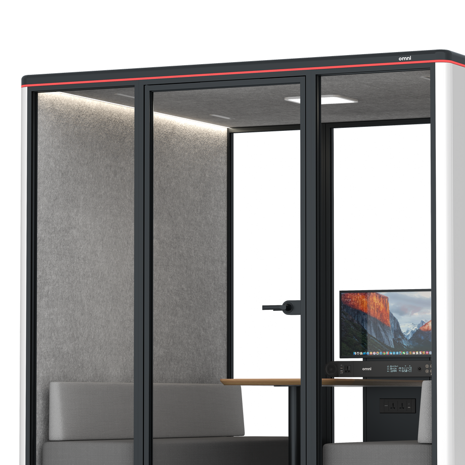 Omni Seis Sofá (+ Suporte para Monitor) / WhiteRAL Pure White / #a49f98
