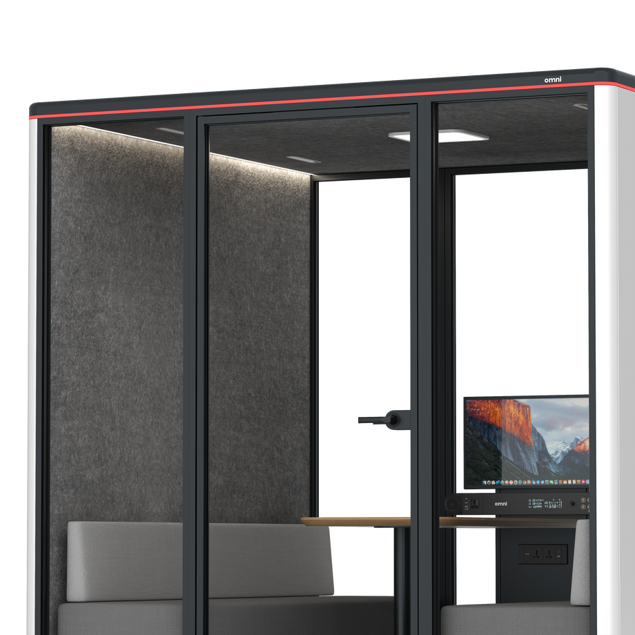 Omni Seis Sofá (+ Suporte para Monitor) / WhiteRAL Pure White / #615f5d