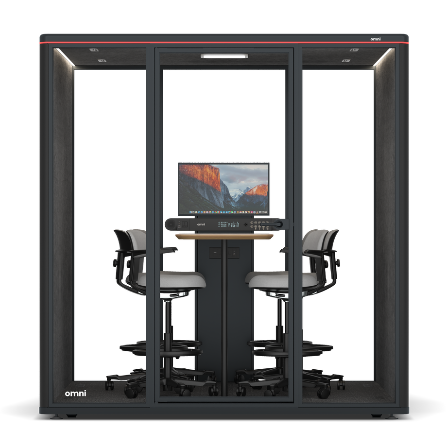 Omni Seis Mesa de Reunião de Balcão (+ Suporte para Monitor) / RAL Black / #615f5d