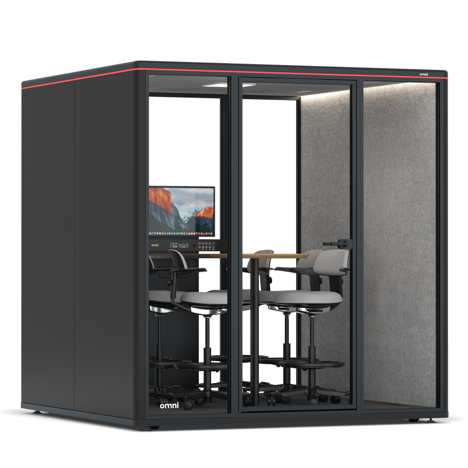 Omni Seis Mesa de Reunião de Balcão (+ Suporte para Monitor) / RAL Black / #a49f98