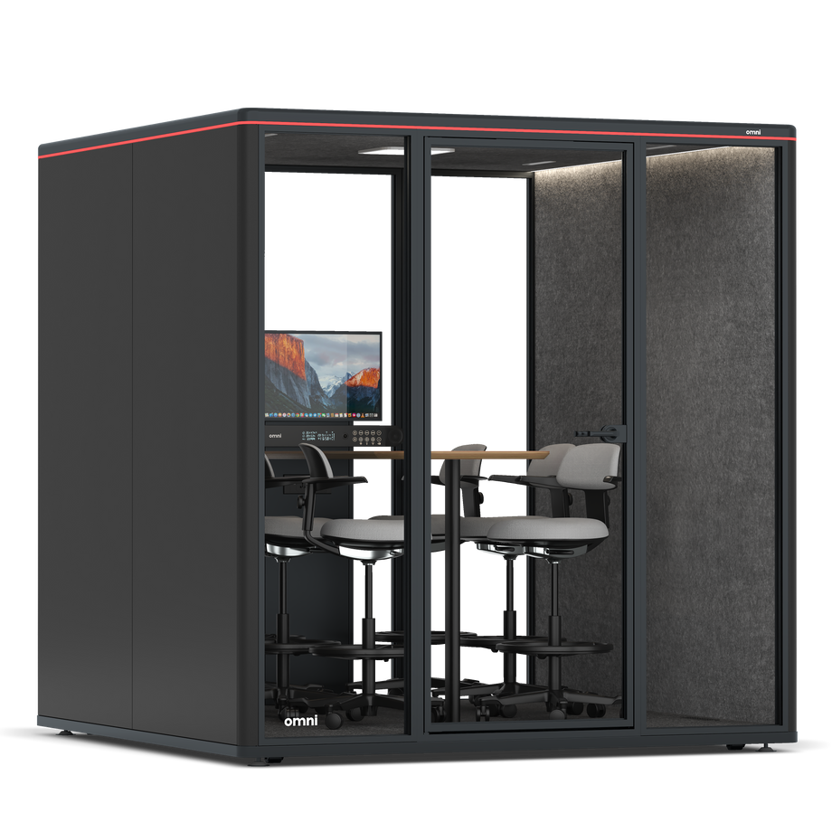 Omni Seis Mesa de Reunião de Balcão (+ Suporte para Monitor) / RAL Black / #615f5d