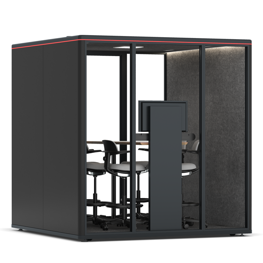 Omni Seis Mesa de Reunião de Balcão (+ Suporte para Monitor) / RAL Black / #615f5d