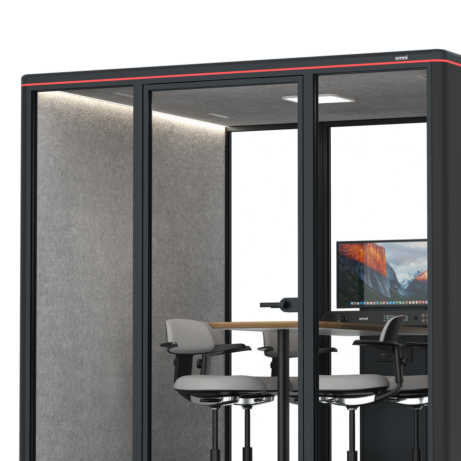 Omni Seis Mesa de Reunião de Balcão (+ Suporte para Monitor) / RAL Black / #a49f98