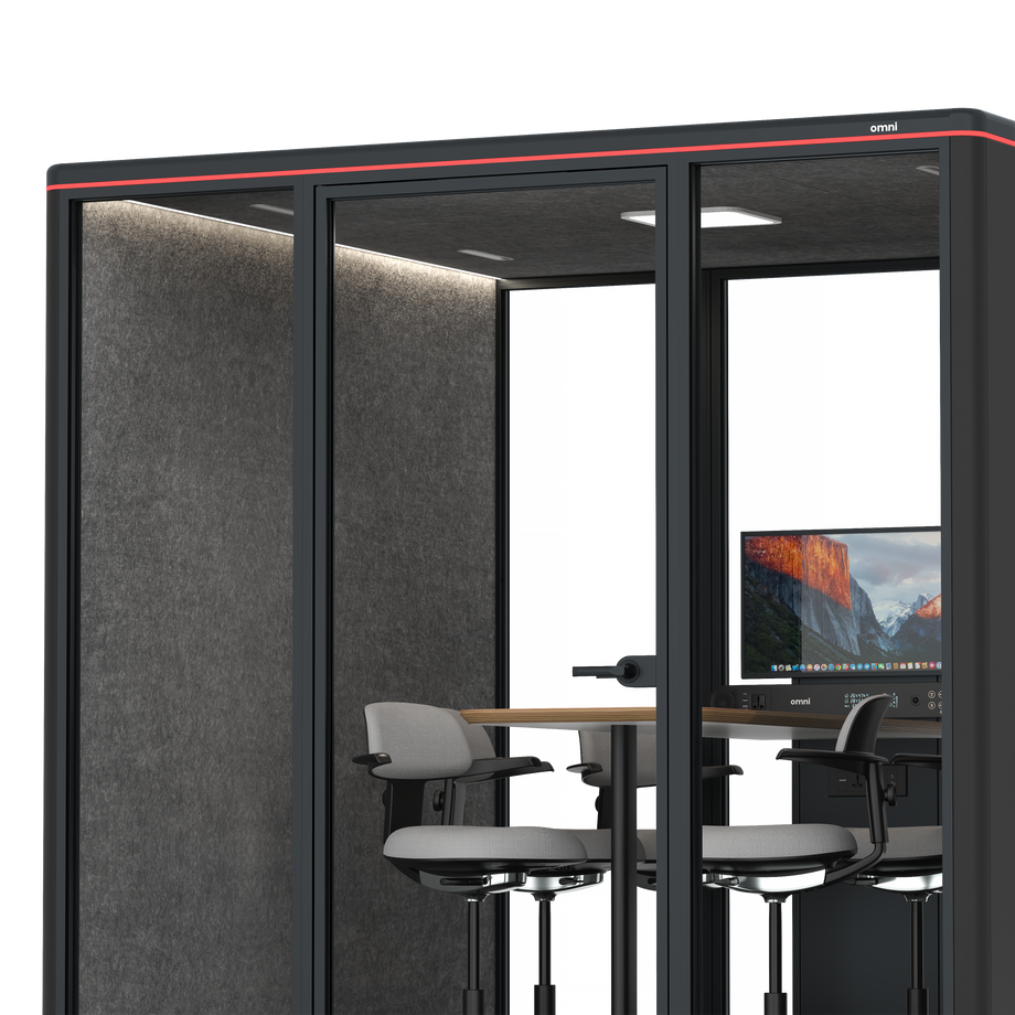 Omni Seis Mesa de Reunião de Balcão (+ Suporte para Monitor) / RAL Black / #615f5d