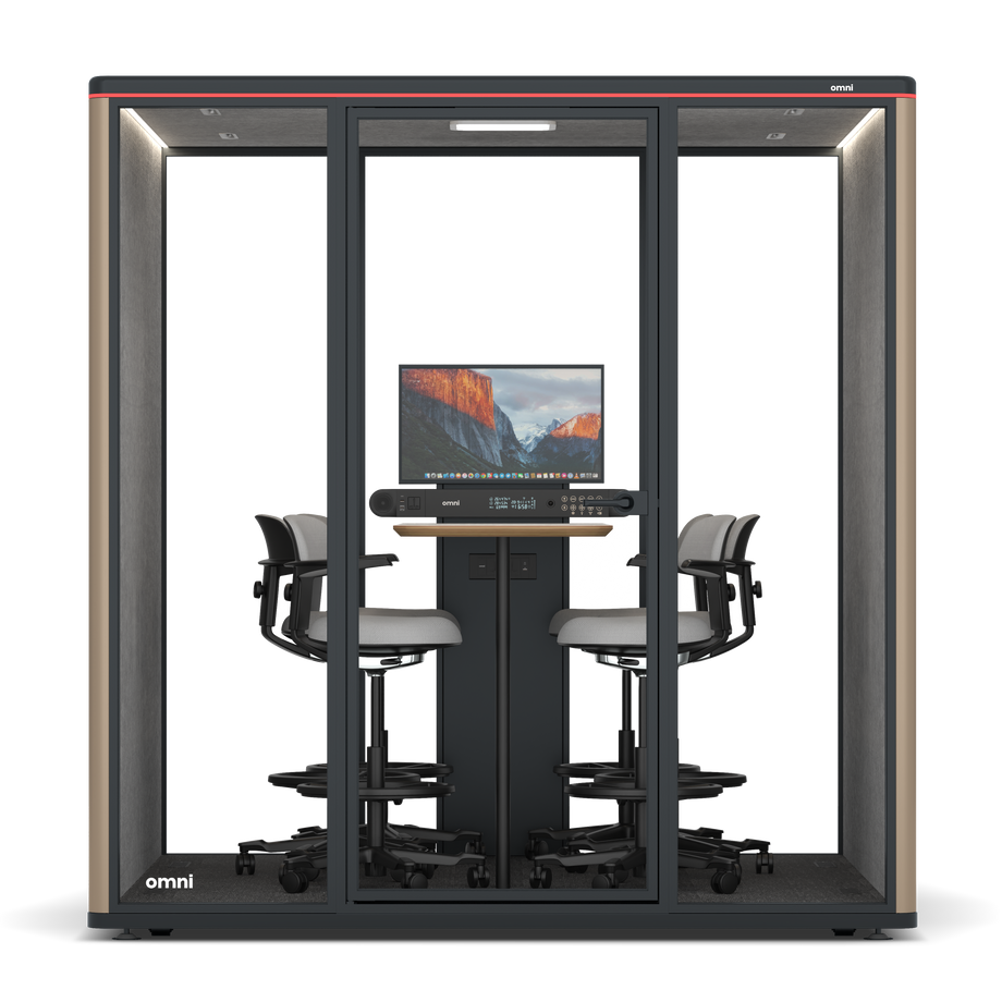 Omni Seis Mesa de Reunião de Balcão (+ Suporte para Monitor) / RAL Grey Beige / #a49f98