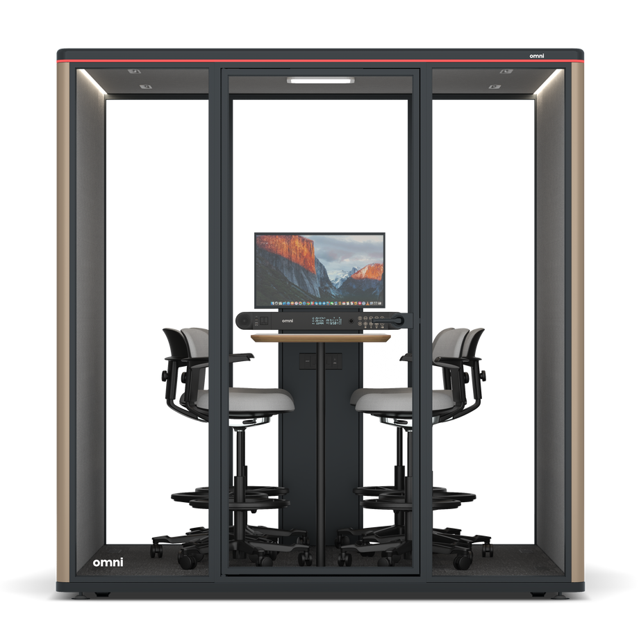 Omni Seis Mesa de Reunião de Balcão (+ Suporte para Monitor) / RAL Grey Beige / #6d6c69