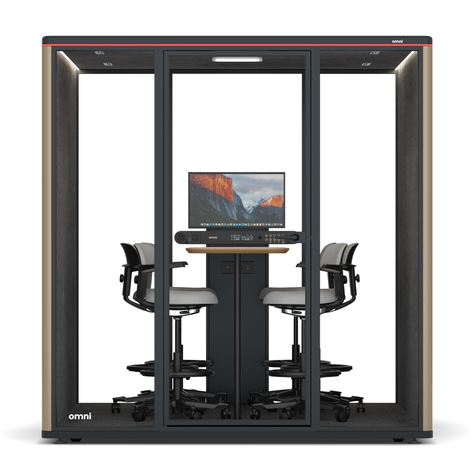 Omni Seis Mesa de Reunião de Balcão (+ Suporte para Monitor) / RAL Grey Beige / #615f5d