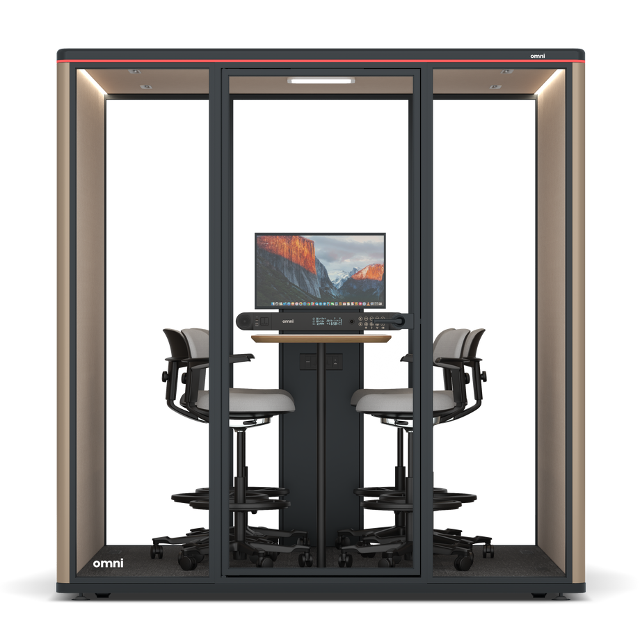 Omni Seis Mesa de Reunião de Balcão (+ Suporte para Monitor) / RAL Grey Beige / #a18e7e
