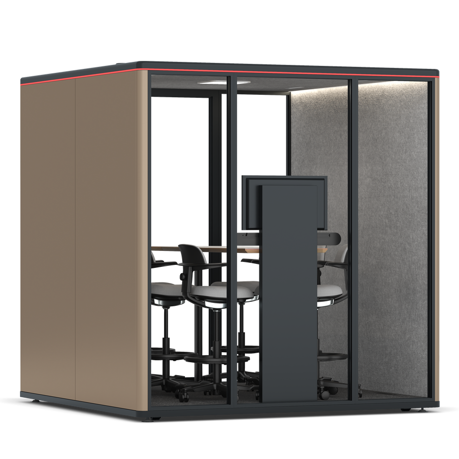 Omni Seis Mesa de Reunião de Balcão (+ Suporte para Monitor) / RAL Grey Beige / #a49f98
