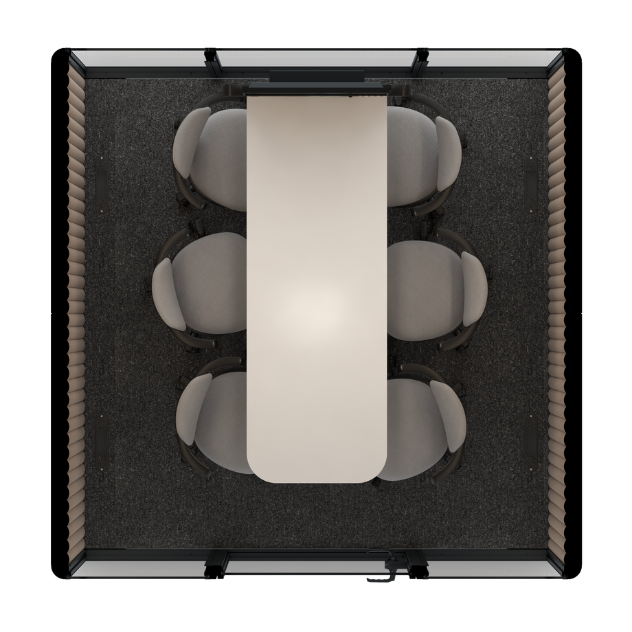 Omni Seis Mesa de Reunião de Balcão (+ Suporte para Monitor) / RAL Grey Beige / #a18e7e