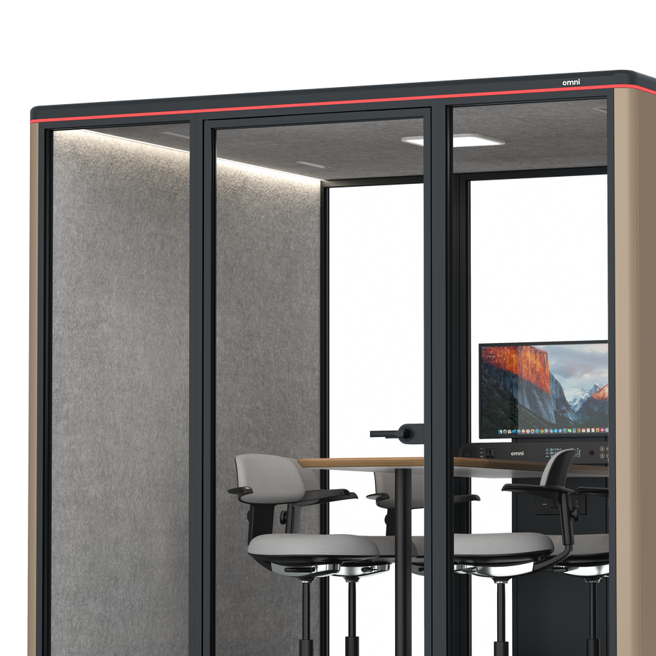 Omni Seis Mesa de Reunião de Balcão (+ Suporte para Monitor) / RAL Grey Beige / #a49f98