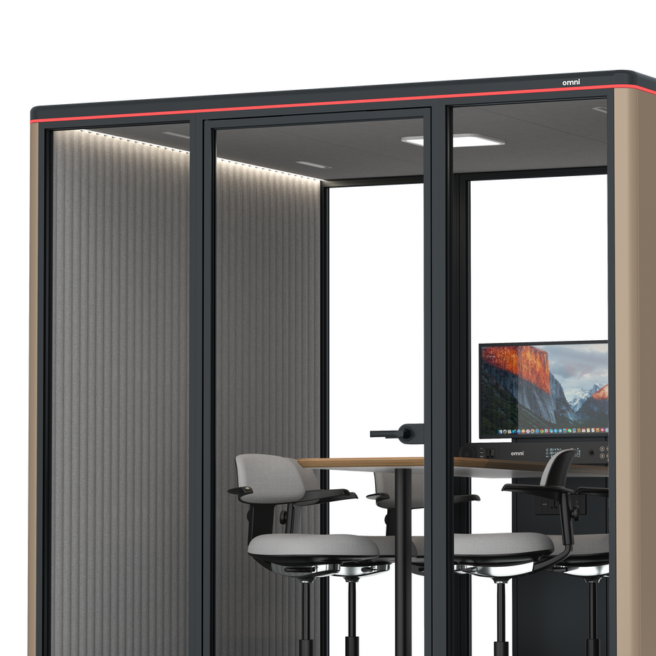 Omni Seis Mesa de Reunião de Balcão (+ Suporte para Monitor) / RAL Grey Beige / #6d6c69