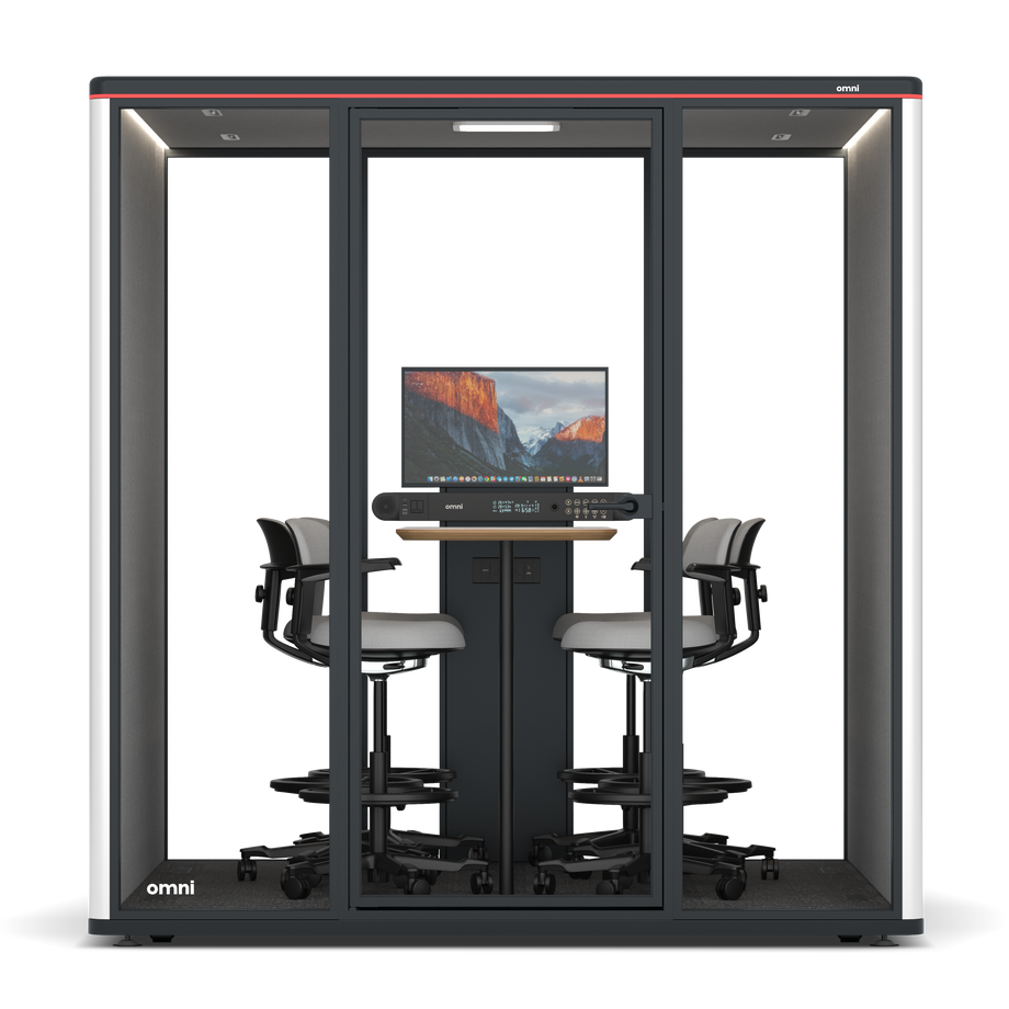 Omni Seis Mesa de Reunião de Balcão (+ Suporte para Monitor) / WhiteRAL Pure White / #6d6c69
