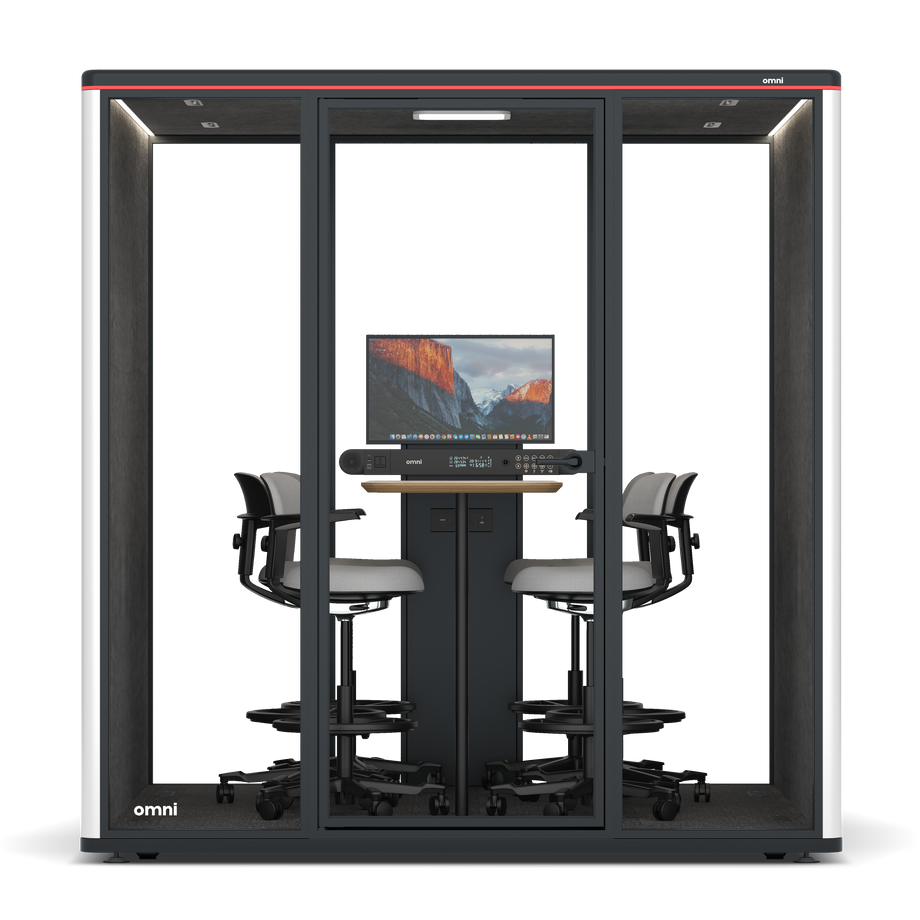 Omni Seis Mesa de Reunião de Balcão (+ Suporte para Monitor) / WhiteRAL Pure White / #615f5d