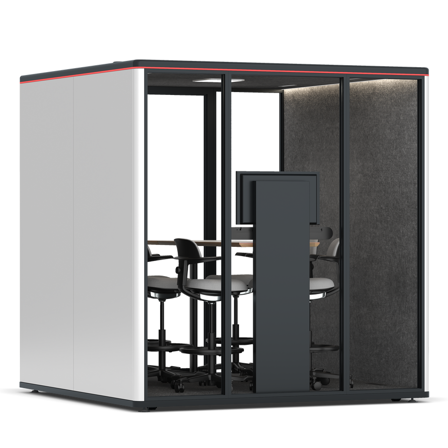 Omni Seis Mesa de Reunião de Balcão (+ Suporte para Monitor) / WhiteRAL Pure White / #615f5d