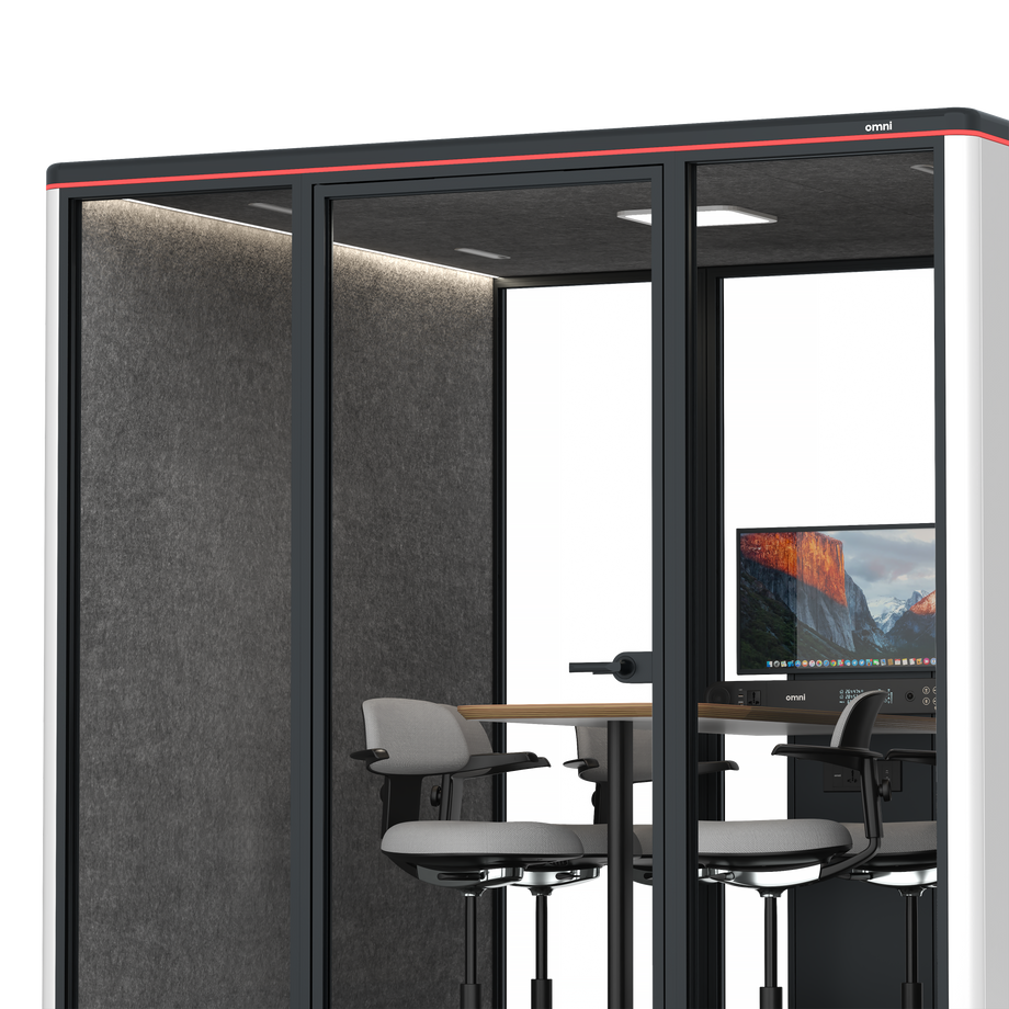 Omni Seis Mesa de Reunião de Balcão (+ Suporte para Monitor) / WhiteRAL Pure White / #615f5d