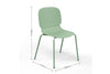 A morandi green chair with dimensions indicated on a white background. The dimensions are width 560mm, depth 510mm, and height 820mm.