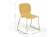 A ginger Aarhus Bistro Glide Stackable with dimensions indicated on a black background. The dimensions are width 570mm, depth 520mm, and height 830mm.