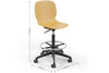A ginger Aarhus Swivel Counter Stool with dimensions indicated on a white background. The dimensions are width 490mm, depth 480mm, and height 1000mm.