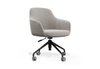 Aarhus Contour Task Chair in beige on a clean white background, featuring a moulded-foam seat and backrest with fabric upholstery, gas-lift height adjustment and a black 4-star base with PU castors. This modern ergonomic task chair delivers comfort, mobility and contemporary style for home offices and commercial workspaces.