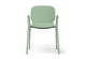 Aarhus Bistro Arm Chair by Quell Design – a modern Scandinavian-style chair in morandi green with an ergonomic moulded polypropylene seat and integrated curved armrests. Supported by slim black powder-coated steel legs, this elegant and durable chair is ideal for collaborative offices, cafés, and contemporary dining spaces, blending comfort, functionality, and minimalist design.