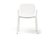 Aarhus Bistro Arm Chair by Quell Design – a modern Scandinavian-style chair in white with an ergonomic moulded polypropylene seat and integrated curved armrests. Supported by slim black powder-coated steel legs, this elegant and durable chair is ideal for collaborative offices, cafés, and contemporary dining spaces, blending comfort, functionality, and minimalist design.