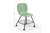 A morandi green Aarhus Eiffel Task / Education Chair with dimensions indicated on a white background. The dimensions are width 490mm, depth 510mm, and height 830mm.