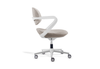 Kubo Contemporary Desk Chair in beige shown on a white background, featuring a fabric-upholstered back and seat with moulded foam, a height-adjustable gas-lift mechanism and a durable nylon base with PU castors for smooth mobility in modern workspaces.
