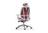 The Billy Office Chair is an ergonomic mesh office task chair featuring an adjustable headrest, adjustable armrests and a contoured supportive backrest for improved posture and comfort. It includes breathable high-tension mesh upholstery for enhanced airflow and a seamless chrome cast aluminium five-star base with smooth-rolling castors , shown on a white background.