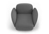 Byorne Armchair upholstered in premium fabric, available in dusty teal, dark grey and pebble grey, featuring generous proportions for lasting comfort and a refined, modern silhouette. Built with a welded steel internal frame and moulded foam cushioning for durability and support, it is finished with injection moulded nylon legs and designed to integrate seamlessly into flexible modular seating layouts.