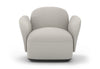 Byorne Armchair upholstered in premium fabric, available in dusty teal, dark grey and pebble grey, featuring generous proportions for lasting comfort and a refined, modern silhouette. Built with a welded steel internal frame and moulded foam cushioning for durability and support, it is finished with injection moulded nylon legs and designed to integrate seamlessly into flexible modular seating layouts.
