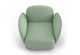 Byorne Armchair upholstered in premium fabric, available in dusty teal, dark grey and pebble grey, featuring generous proportions for lasting comfort and a refined, modern silhouette. Built with a welded steel internal frame and moulded foam cushioning for durability and support, it is finished with injection moulded nylon legs and designed to integrate seamlessly into flexible modular seating layouts.