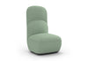 Byorne High Back Sofa Module shown in dusty teal, dark grey and pebble grey upholstery, featuring an elevated backrest that creates privacy and visual structure within modern interiors. Designed as part of a modular seating system, the unit includes durable commercial-grade fabric with strong abrasion resistance and colour fastness, high-density moulded foam for lasting comfort, a built-in welded steel frame for stability and injection-moulded nylon legs. 