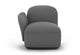 Byorne Low Back Sofa Module - Left Arm shown in dusty teal, dark grey and pebble grey upholstery, featuring a low-profile silhouette with plush cushioning and a supportive left arm rest. Designed for modular configurations or standalone use, the sofa offers a clean contemporary form suited to lounges, reception areas and hospitality interiors, combining compact proportions with comfortable seating and a refined modern aesthetic.