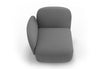 Byorne Low Back Sofa Module - Left Arm shown in dusty teal, dark grey and pebble grey upholstery, featuring a low-profile silhouette with plush cushioning and a supportive left arm rest. Designed for modular configurations or standalone use, the sofa offers a clean contemporary form suited to lounges, reception areas and hospitality interiors, combining compact proportions with comfortable seating and a refined modern aesthetic.