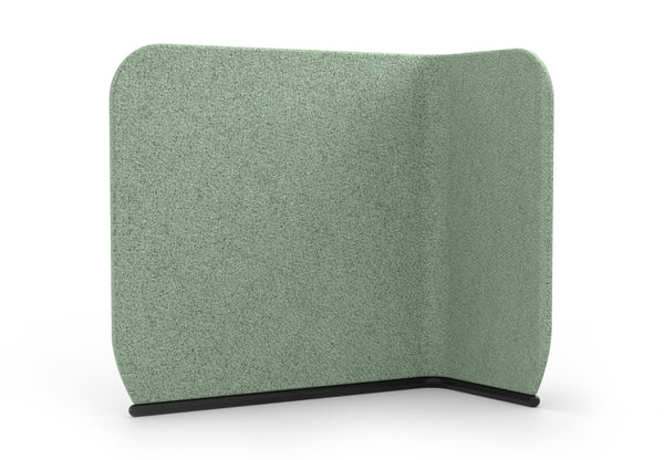 Byorne High Back Privacy Panel upholstered in premium fabric, available in dusty teal, dark grey and pebble grey, designed to introduce calm spatial division in offices, lounges and collaborative environments. Featuring durable abrasion-resistant upholstery with strong colour fastness, a clean minimalist silhouette and acoustic comfort benefits, it integrates seamlessly with the Byorne modular system to create private nooks, focused work zones and cohesive modern seating layouts.