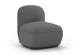 Byorne Low Back Sofa Module in dusty teal, dark grey and pebble grey finishes, featuring a sculpted low-profile silhouette with foam-moulded cushioning and durable linen fabric upholstery. Built on a welded steel internal frame for lasting support, this modular seating unit is designed to connect seamlessly with other Byorne components to create flexible lounge layouts for offices, reception spaces and contemporary hospitality interiors.