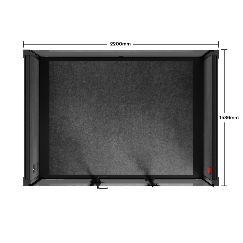 Quell - 4 Person Meeting BoothWooden / Dark Grey / No Furniture