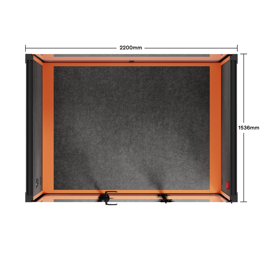 Quell - 4 Person Meeting BoothOrange / Dark Grey / No Furniture