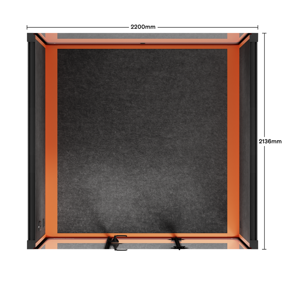 Meeting Booth Quell - 6 PersonOrange / Dark Grey / No Furniture