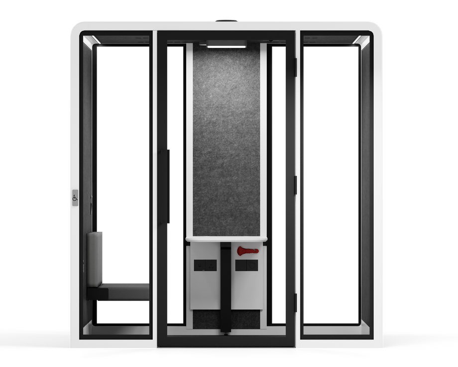 Accessible Meeting Booth - LWhite / Bench Furniture Only