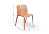 Emi Stackable Office Seating in ginger shown with dimensions (width 480mm x depth 530mm x height 770mm); modern PP and 25% fibreglass moulded chair designed for ergonomic, durable, and space-saving office seating.
