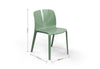 Emi Stackable Office Seating in morandi green shown with dimensions (width 480mm x depth 530mm x height 770mm); modern PP and 25% fibreglass moulded chair designed for ergonomic, durable, and space-saving office seating.