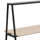 Forma Collaborative A-Frame Table, close-up view showing black steel frame and white oak table surface.