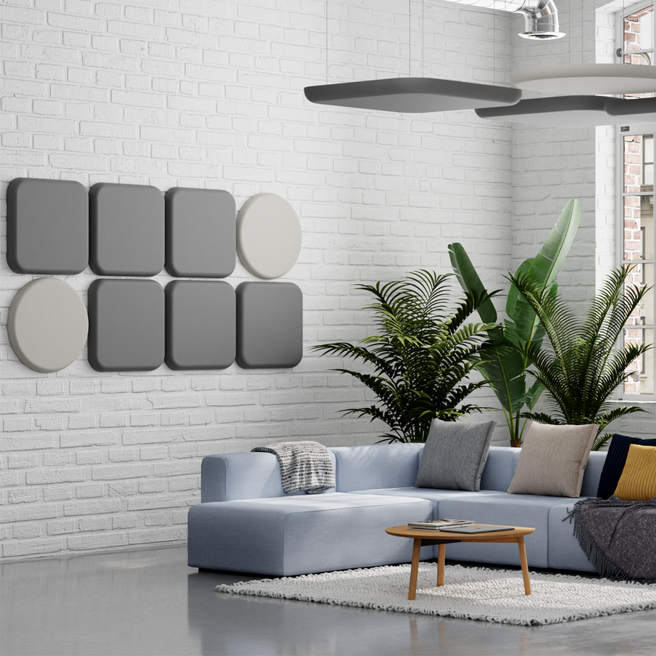 Folio Geometric Acoustic - Ceiling PanelDark Grey / Round / 90cm by 90cm