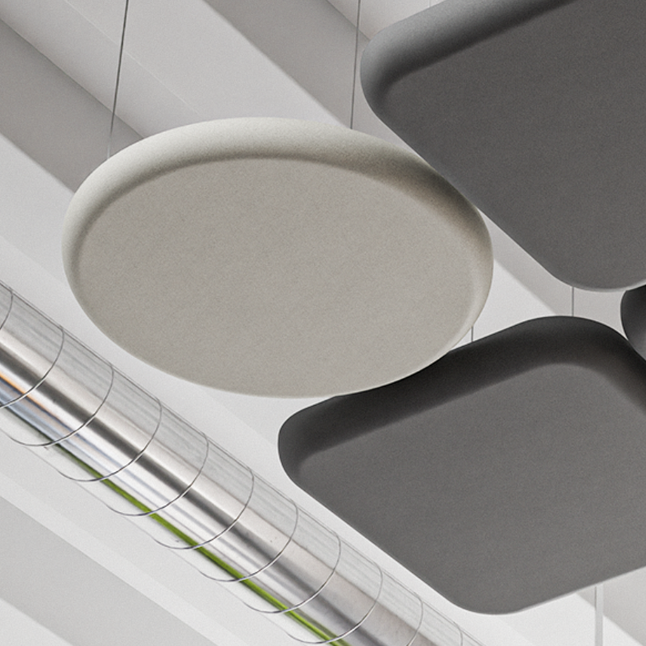 Folio Geometric Acoustic - Ceiling PanelPebble Grey / Square / 90cm by 90cm