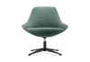 Ørgg Contour Lounge Chair in green shown on a white background, featuring a sculpted moulded-foam seat and backrest with high-quality fabric upholstery and a black powder-coated steel frame. Designed for modern lounge, hospitality and office environments, this contemporary lounge chair offers ergonomic comfort, durable construction and a refined, design-forward aesthetic.