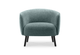 Keebu Compact 1-Seater Sofa in green shown on a clean white background, featuring a moulded-foam seat and backrest with fabric upholstery and a modern compact silhouette. This contemporary single-seat sofa offers supportive comfort and space-efficient design ideal for commercial lounges, office breakout areas and modern living spaces.