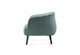 Keebu Lounge 2-Seater Sofa in green displayed on a clean white background, featuring a plywood frame, high-density foam seat and backrest with fabric upholstery, and a black steel base. Modern commercial lounge sofa designed for office breakout zones, hospitality spaces and contemporary interiors.