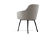 Keebu Four-Leg Chair in beige on a clean white background, featuring a moulded-foam seat and backrest with fabric upholstery and four black-painted steel legs. This modern dining and office side chair offers durable construction, comfortable seating and contemporary style ideal for commercial and residential interiors.